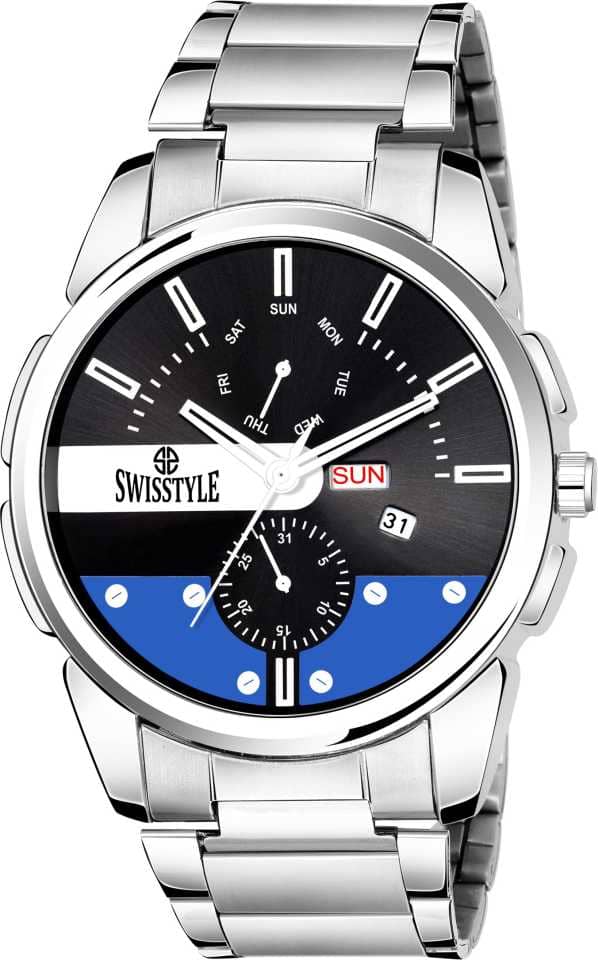 Swisstyle SS-GR499-BLK-SLV-CH Stainless Steel Analog Men's Watch