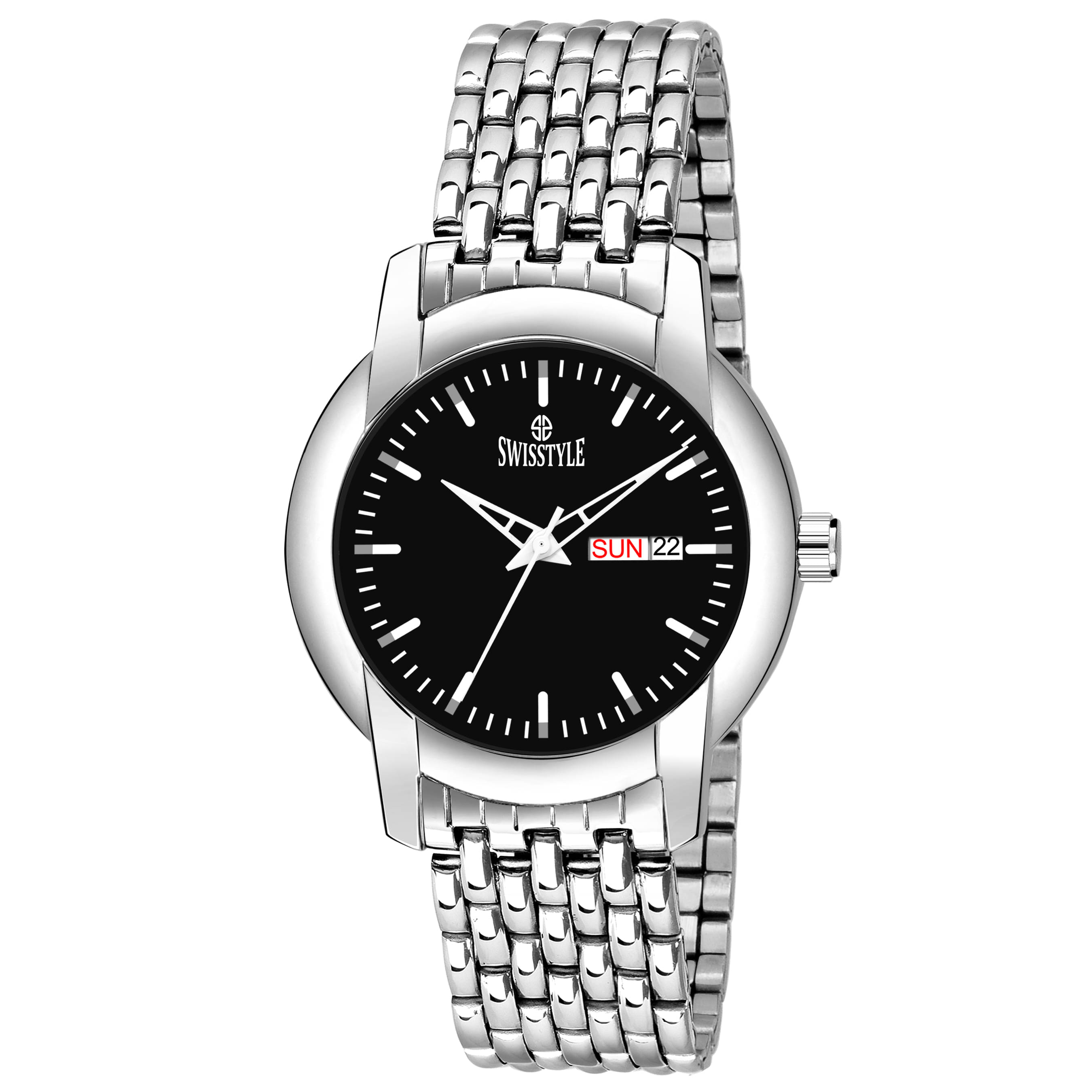     			Swisstyle SS-GR917-BLK-SLV-CH Stainless Steel Analog Men's Watch