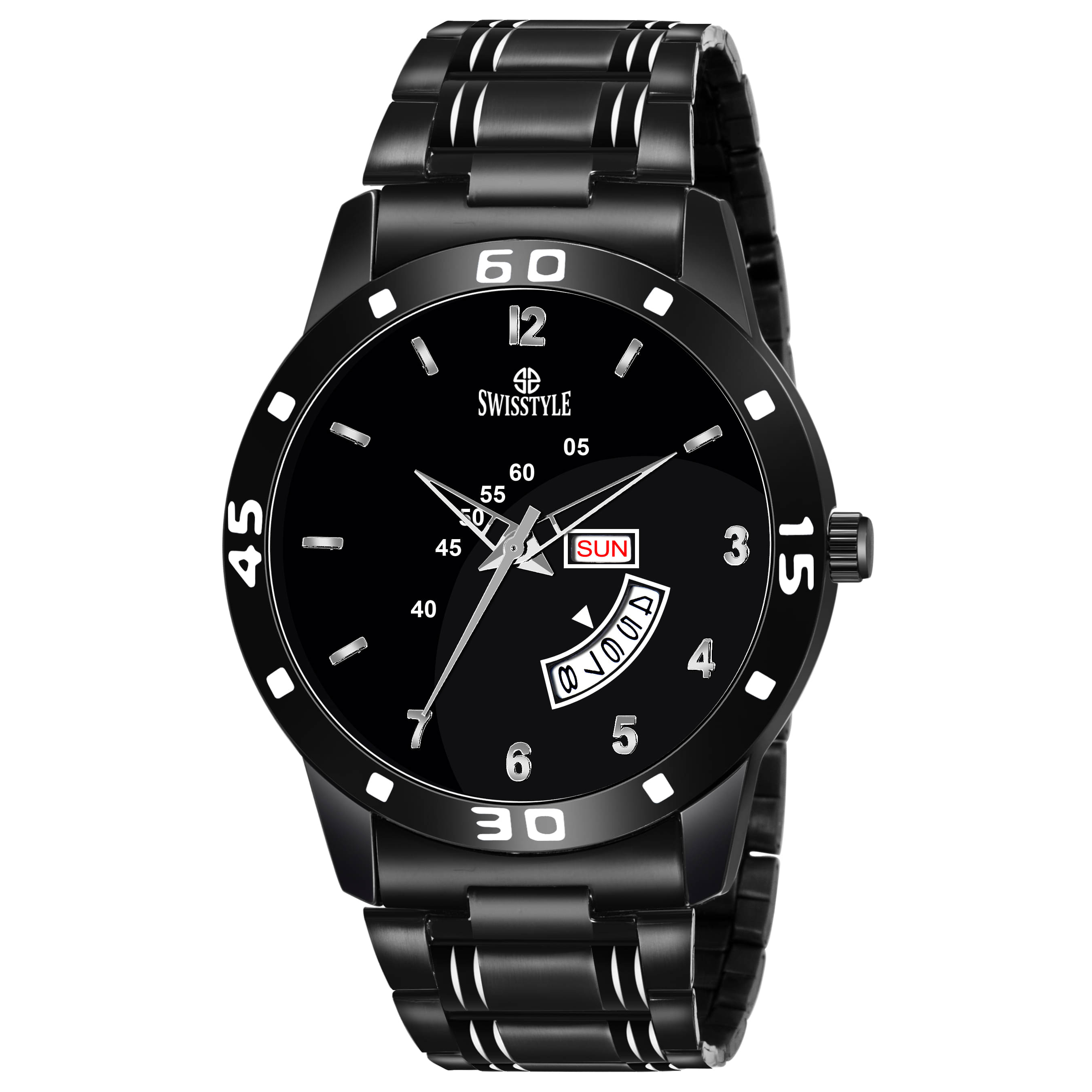     			Swisstyle SS-GR925-BLK-BLKCH Stainless Steel Analog Men's Watch