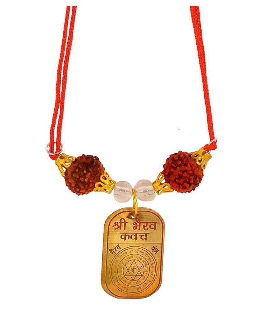 DEV RATNA KENDRA Multicolour Metal Sri Bhairav Kavach Unisex Pendant DEV RATNA KENDRA Multicolour Metal Sri Bhairav Kavach Unisex Pendant