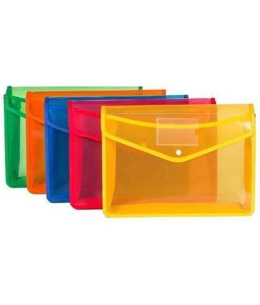 JARANI 5 Pcs A4 Document Folder/snap Button Organizer/Certificate Holder/Multi-Color - Stationery | Buy online on ZillyBuy