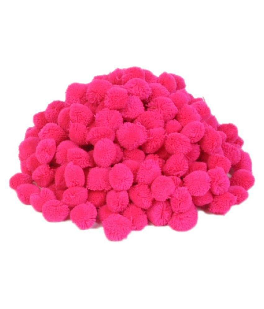     			Original Pom Pom Wool Balls, Big Size -35 mm (3.5 cm) Used in Jewellery & Toran Making, Macrame Art, Decorations, Dresses, School Projects, etc, Pack of 50 pcs- Color - Magenta