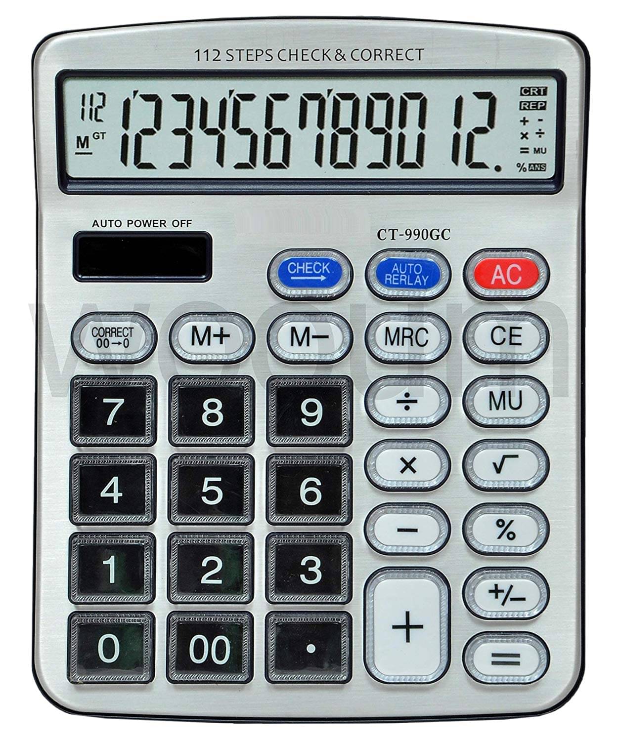     			GLTZEN Premium Quality Big Display/Big Button 12 Digit Mirror Button Calculator-CT990GC