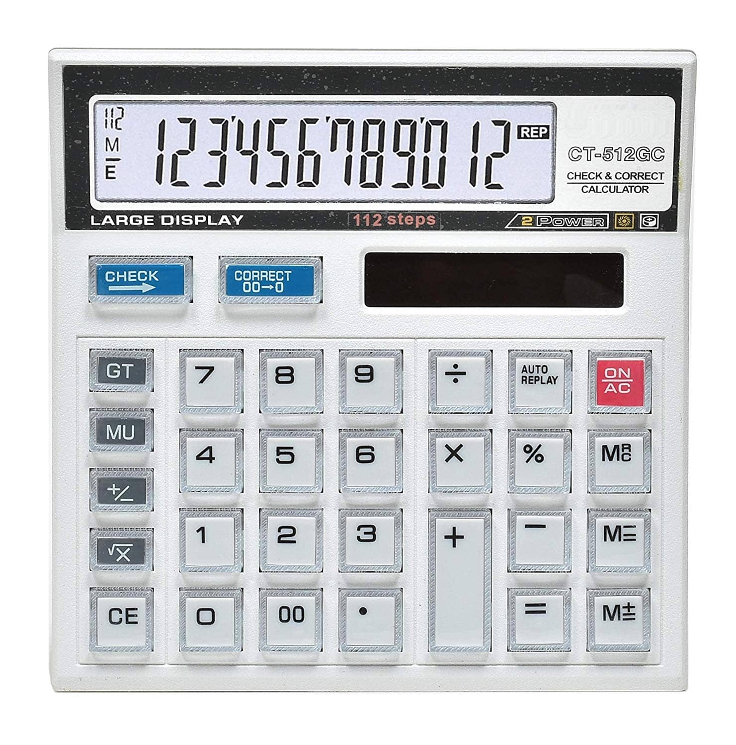 citllzen Financial and Business Office Calculator with Large LCD Display and Acrylic Protected Mirror Buttons(White)-512GC