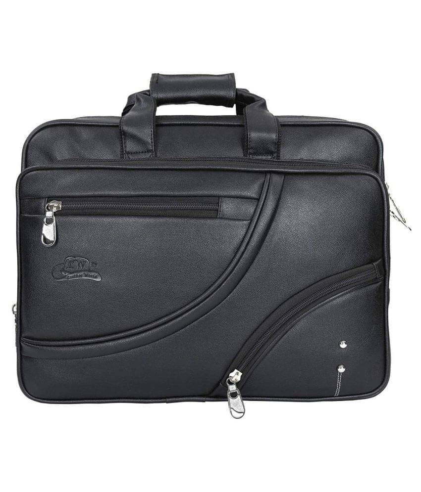     			Leather World up to 17 inch latop Black P.U. Office Bag