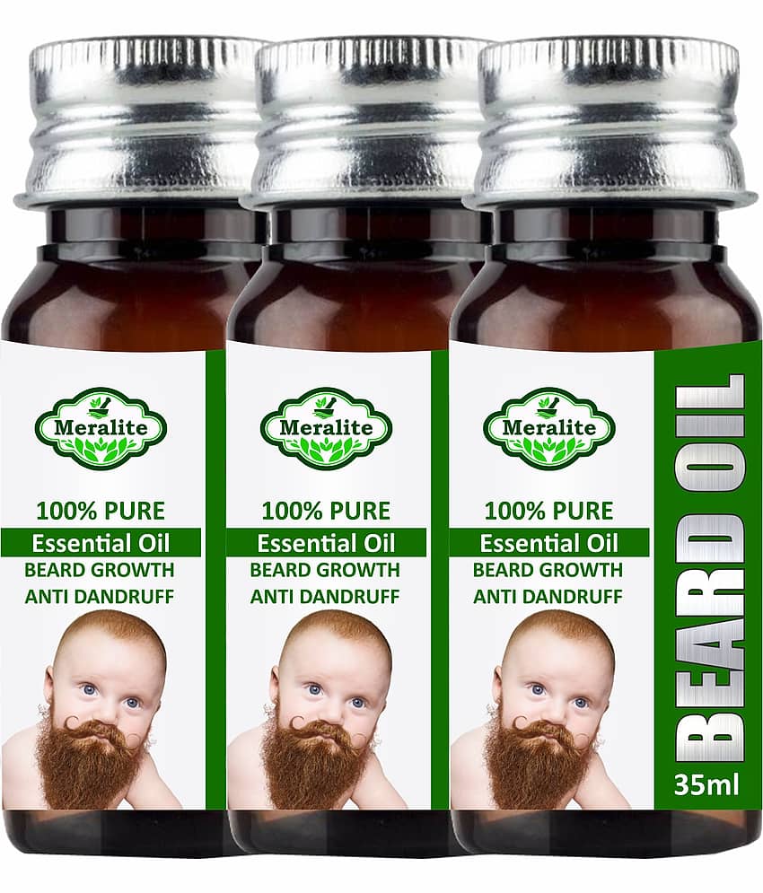 MERALITE Natural Beard Oil Hair Oil 105 ml Pack of 3 - Beard Care and Tools | Buy online on ZillyBuy