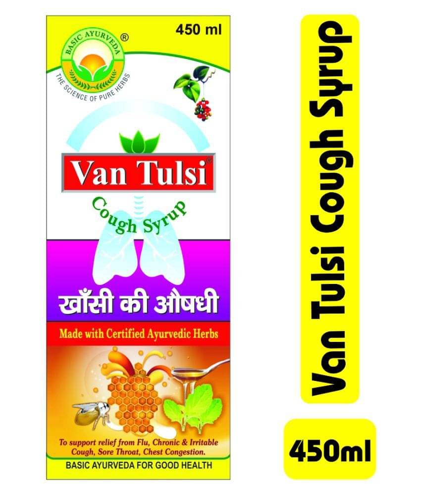 Basic Ayurveda Van Tulsi Cough Syrup Liquid 450 ml Pack Of 2 Basic Ayurveda Van Tulsi Cough Syrup Liquid 450 ml Pack Of 2
