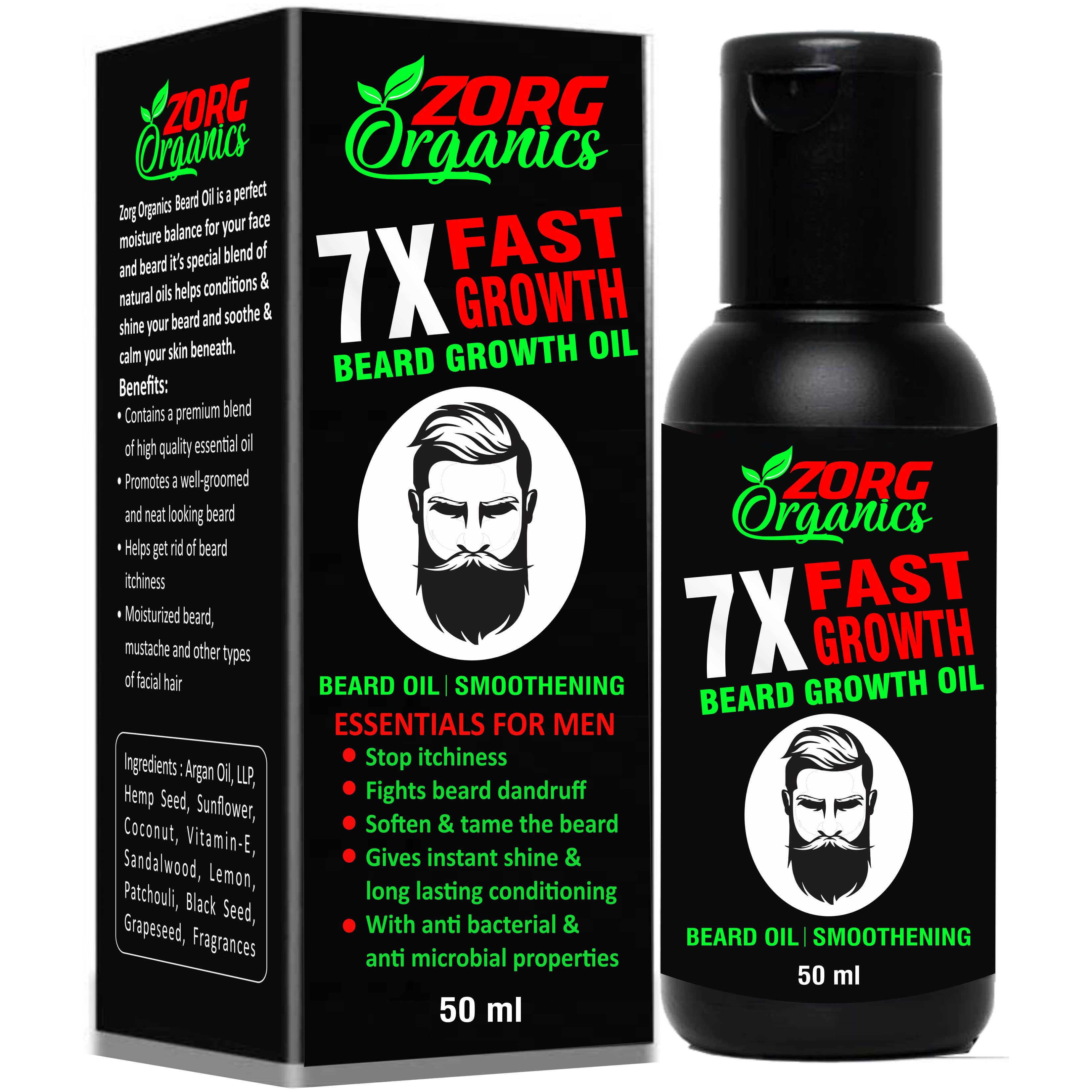 Zorg Organics 7X Beard Oil Growth Oil 50 ml - Beard Care and Tools | Buy online on ZillyBuy