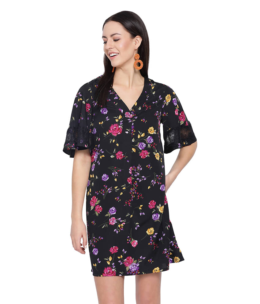     			Oxolloxo Polyester Black Skater Dress