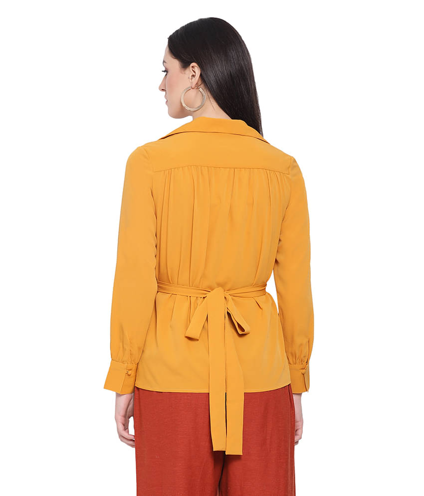 Oxolloxo Women's Polyester Regular Top ( Yellow ) Oxolloxo Women's Polyester Regular Top ( Yellow )