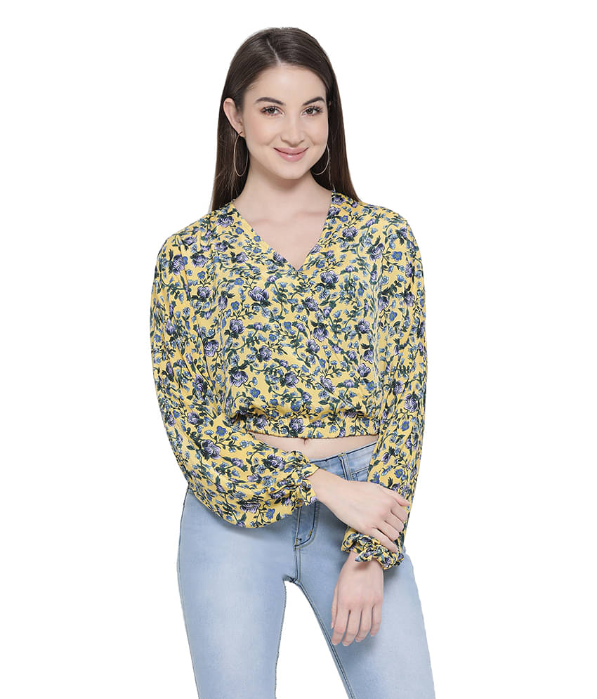     			Oxolloxo Women's Polyester Crop Top ( Yellow )