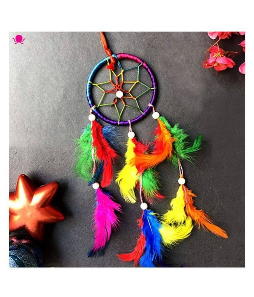     			jsk collection Feather Multicolour Dream Catcher - Pack of 1 ( X cms )