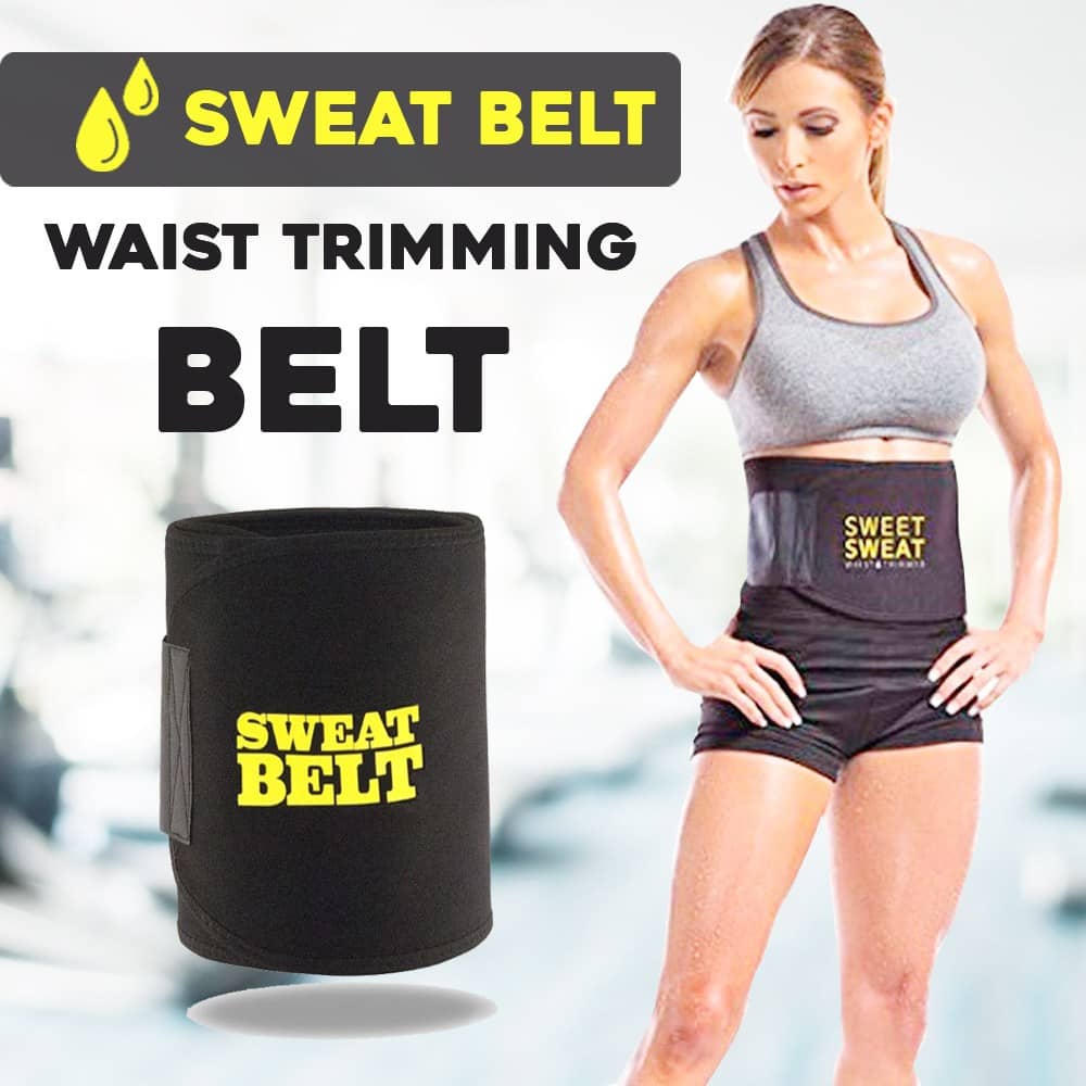Slim & Sweat Belt for Men and Women |Body Shaper - Free Size (Black Color) 1 Pcs - Sports and Fitness Equipment | Buy online on ZillyBuy