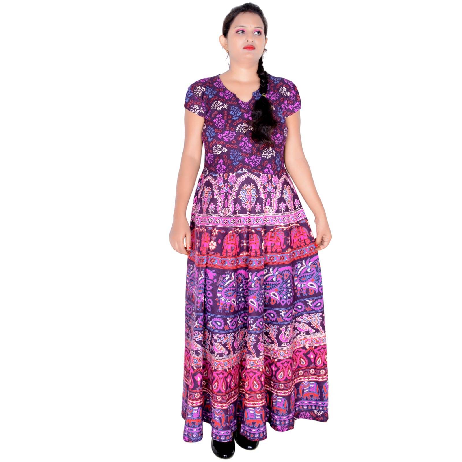     			Sttoffa - Purple Cotton Women's Flared Kurti