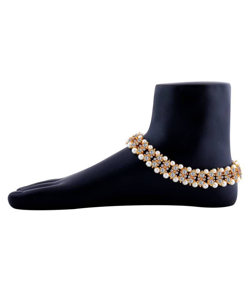 SILVER SHINE Charm designer gold Plated Anklet For Women And Girl. - Anklets | Buy online on ZillyBuy