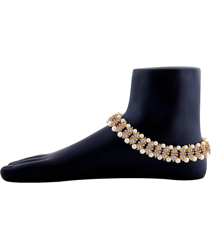 SILVER SHINE Charm designer gold Plated Anklet For Women And Girl. - Anklets | Buy online on ZillyBuy