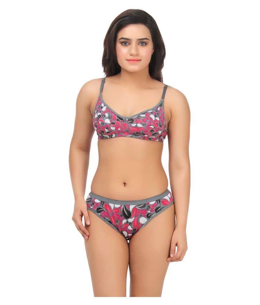 TCG Grey Cotton Bra & Panty Set