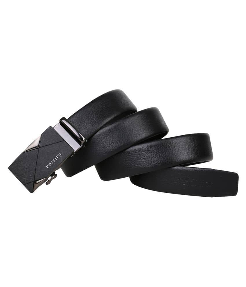 Edifier - Black Leather Men's Casual Belt ( Pack of 1 )