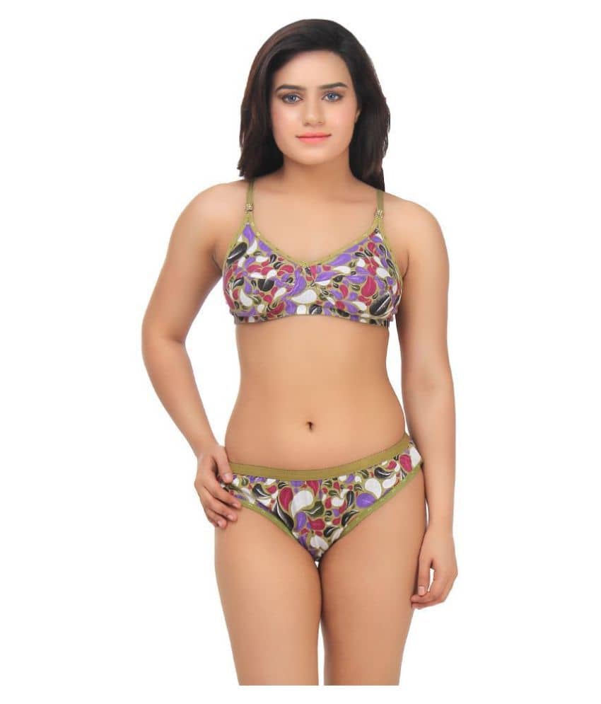 TCG Cotton Women's Bra & Panty Set ( Brown )