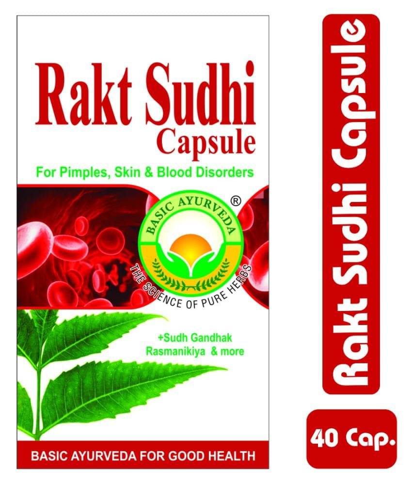 Basic Ayurveda Rakt Sudhi Capsule 40 no.s Pack of 3 Basic Ayurveda Rakt Sudhi Capsule 40 no.s Pack of 3