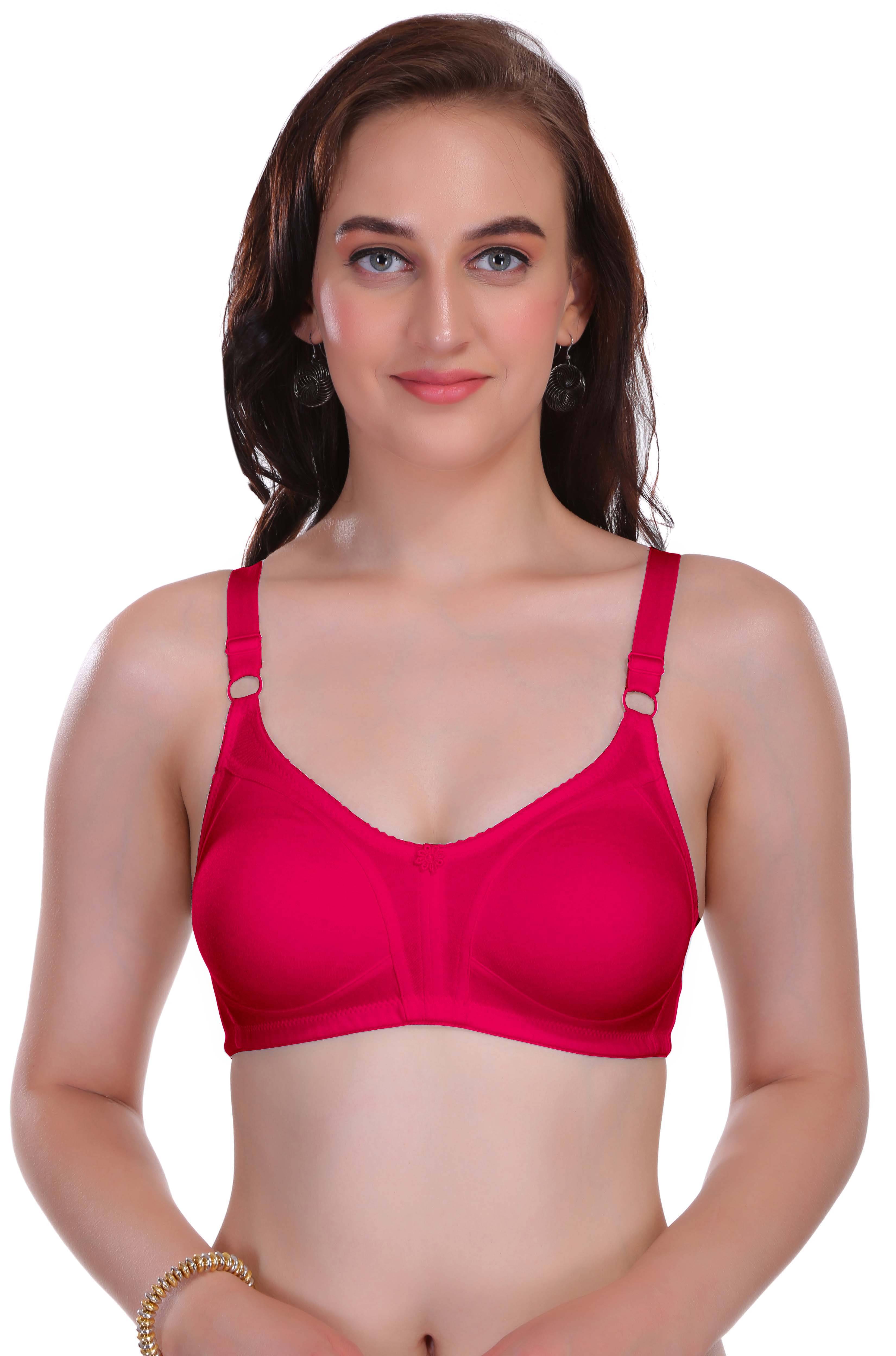     			Eve's Beauty Poly Cotton Non Padded Women's Seamless Bra ( Pink )