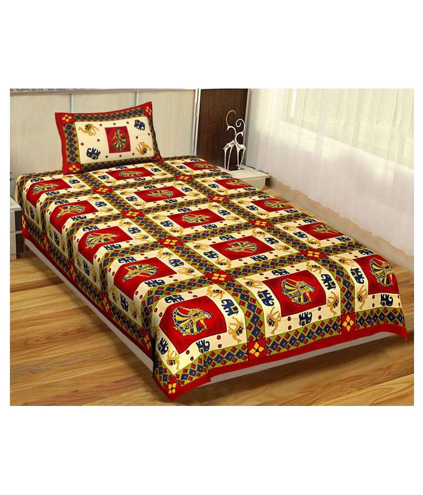     			Uniqchoice Cotton Single Bedsheet ( Red )