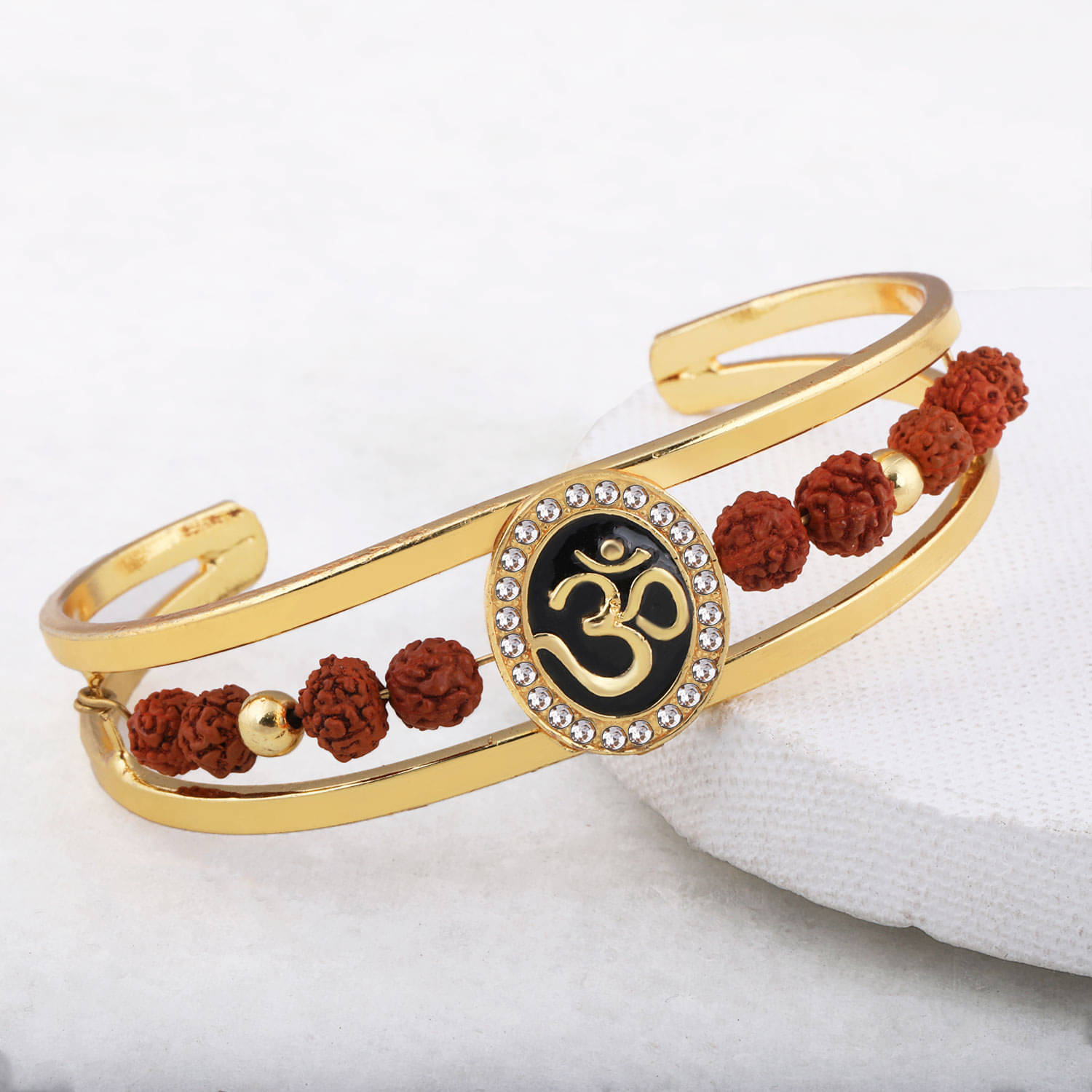 SILVERSHINE Goldplated Bahubali Design With Rudraksh Kada for men and boy jewellery SILVERSHINE Goldplated Bahubali Design With Rudraksh Kada for men and boy jewellery