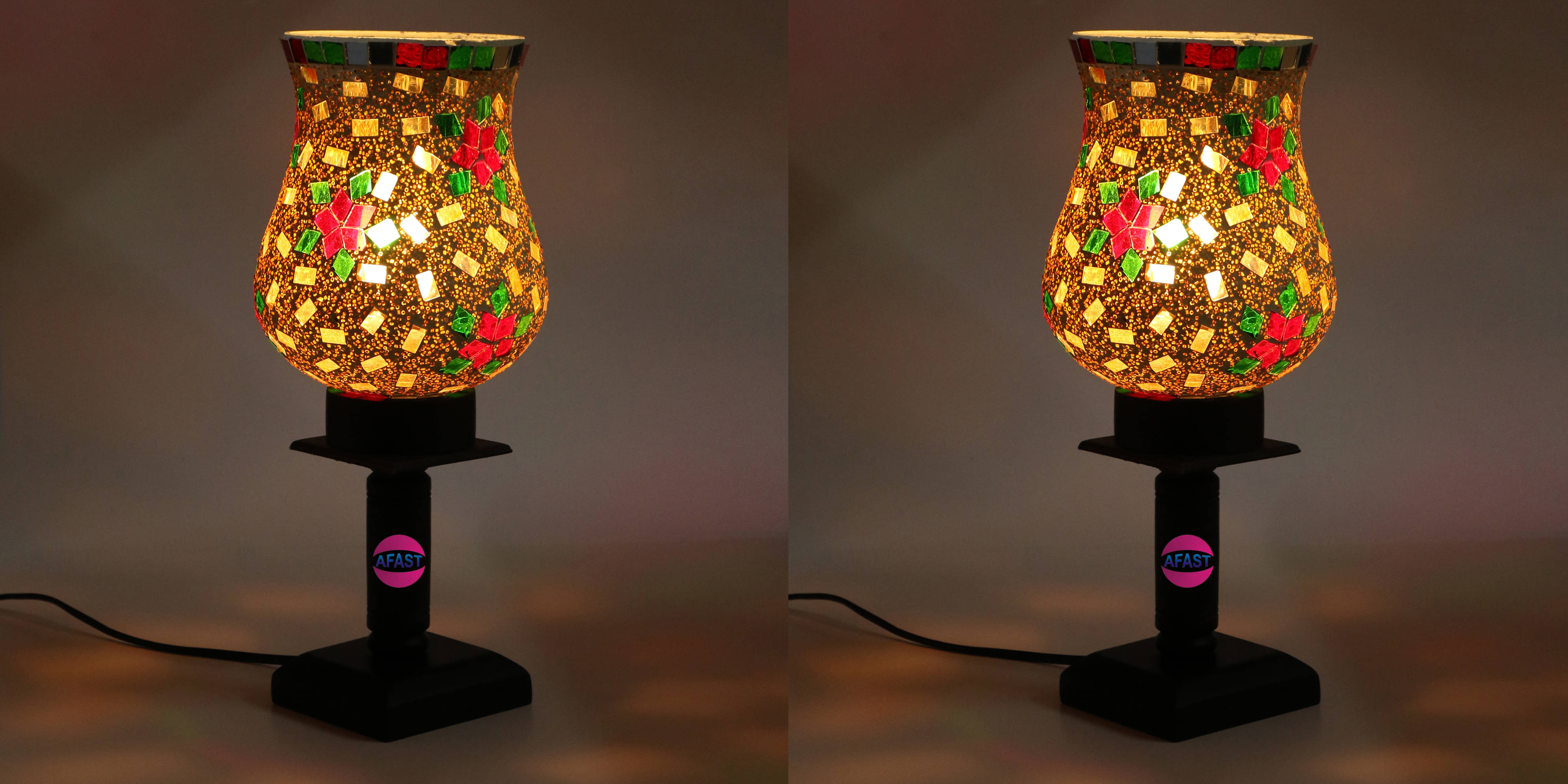     			AFAST Table Lamp Wood Table Lamp - Pack of 2