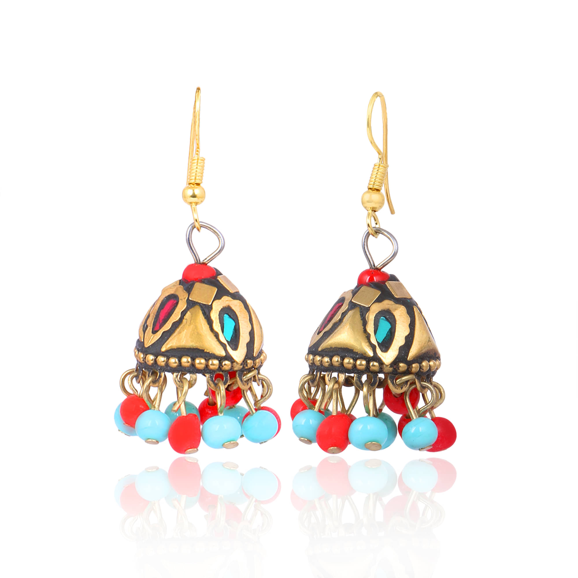 Darshini Designs Multicolored Alloy Jhumki Earrings Set For Girls And Women Darshini Designs Multicolored Alloy Jhumki Earrings Set For Girls And Women