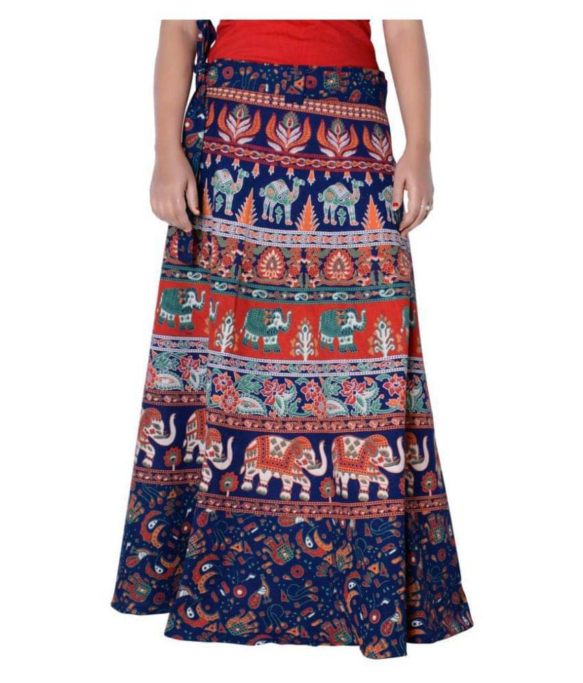 Sttoffa Cotton Wrap Skirt - Blue Sttoffa Cotton Wrap Skirt - Blue