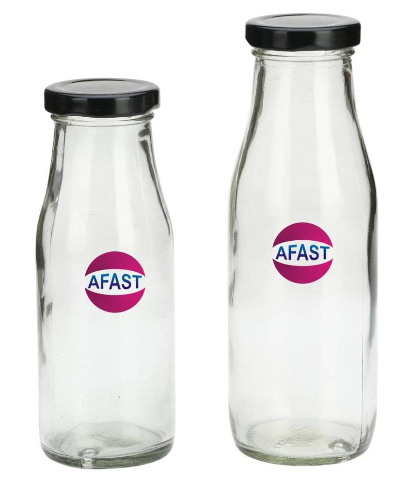     			Somil Glass Storage Bottle, Transparent, Pack Of 2, 300 ml