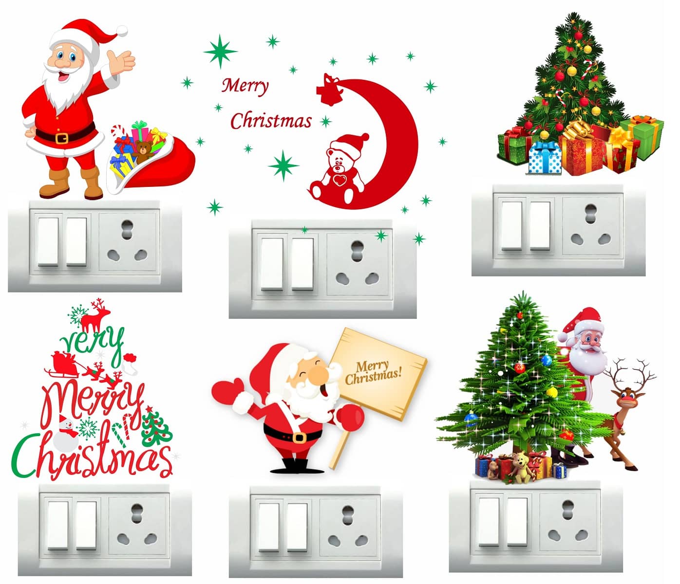 Decor Villa Christmas Switch Board Sticker ( 33 x 30 cms )