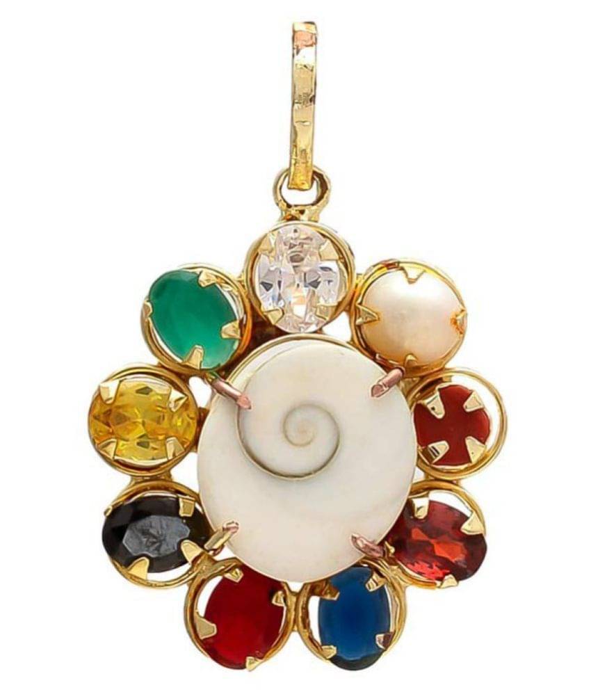     			Navratan Pendant With Gomti Chakra In The Centre For Health,Wealth & Good Fortune