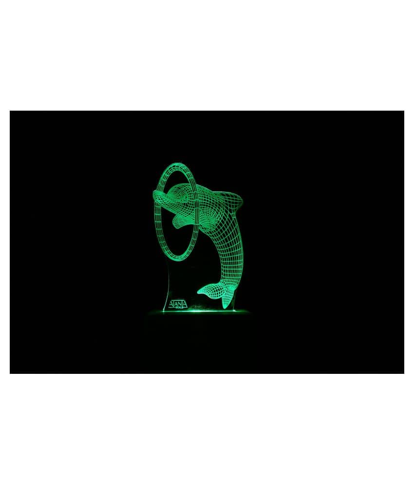 SUPER AJANTA Dolphin 2036 3D Night Lamp Multi - Pack of 1 - Electricals | Buy online on ZillyBuy