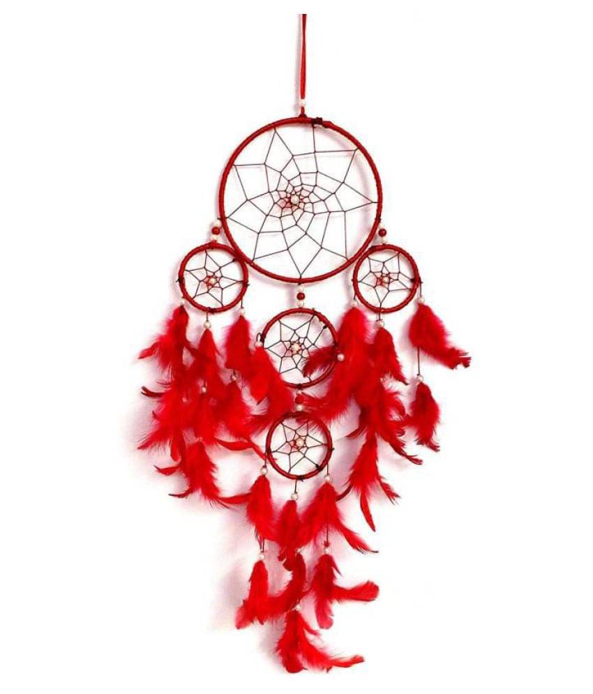 jsk collection Feather Red Dream Catcher - Pack of 1 ( X cms ) jsk collection Feather Red Dream Catcher - Pack of 1 ( X cms )
