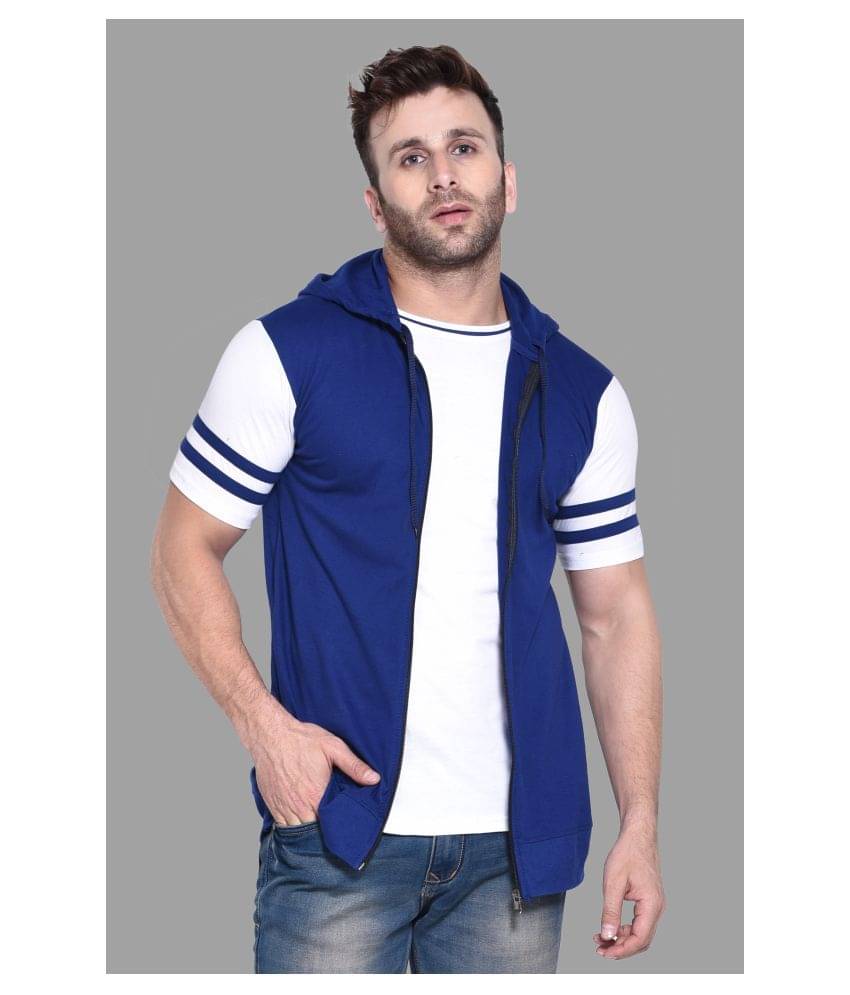 Tfurnish Cotton Blend Blue Solids T-Shirt     			Tfurnish Cotton Blend Blue Solids T-Shirt