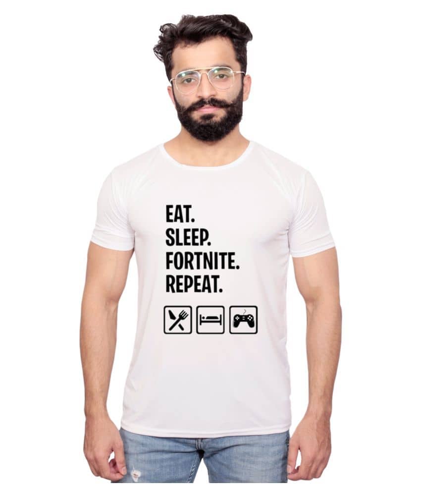 Nityanand Enterprises White Cotton Blend T-Shirt