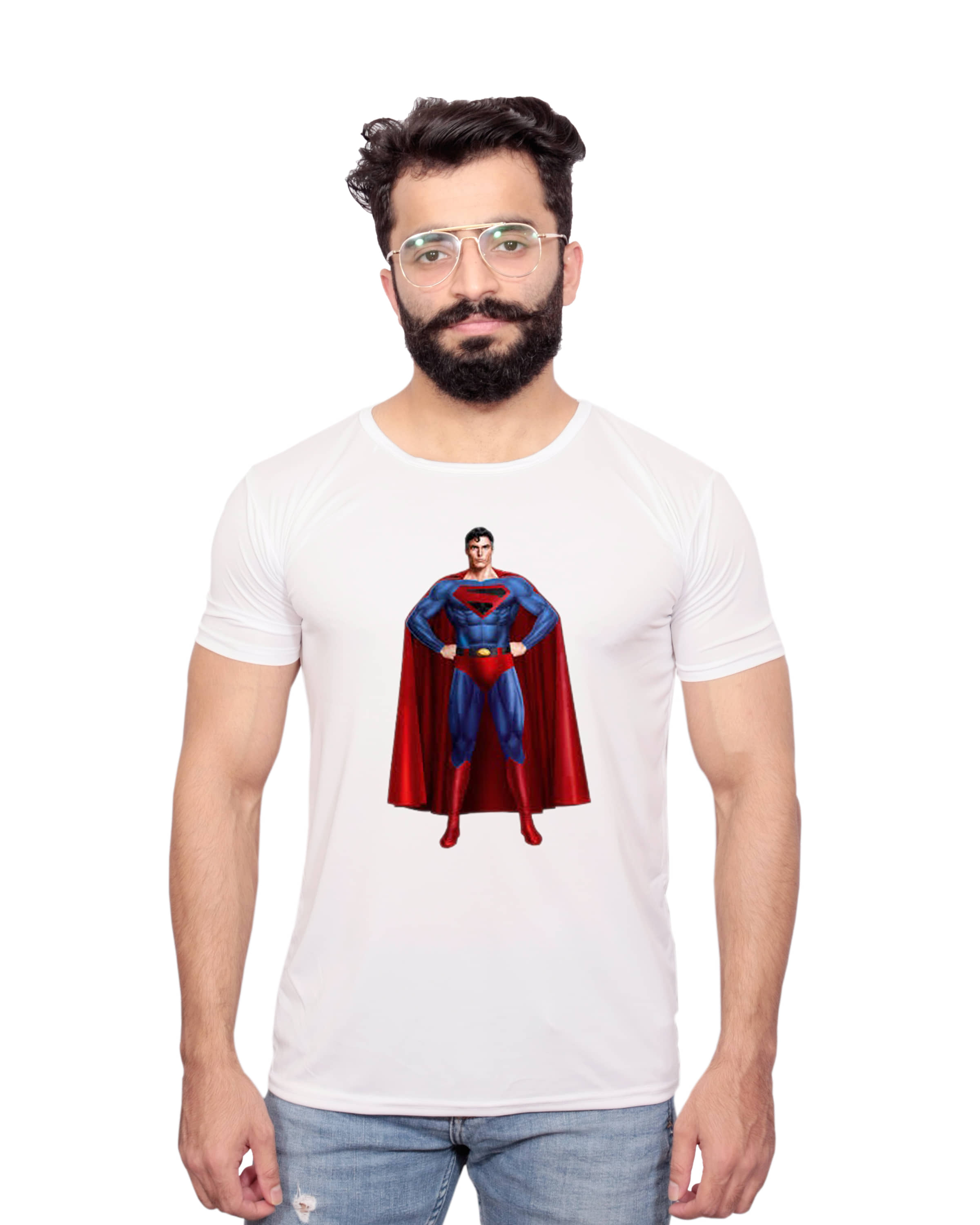 Nityanand Enterprises White Cotton Blend T-Shirt