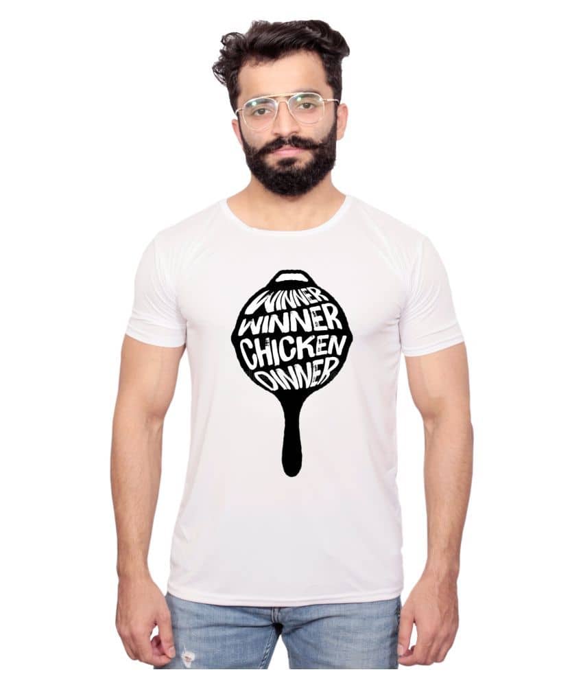 Nityanand Enterprises White Cotton Blend T-Shirt