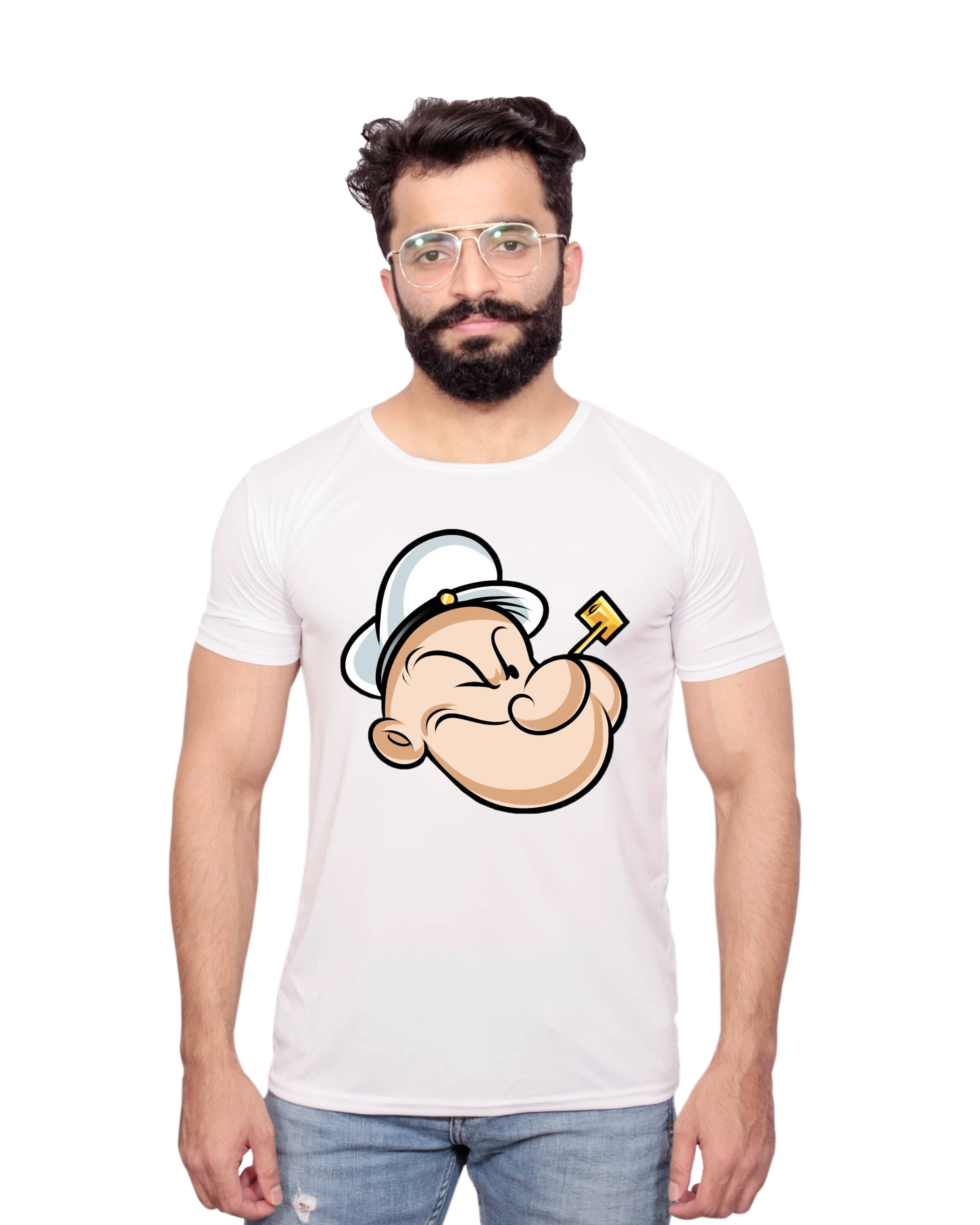 Nityanand Enterprises White Cotton Blend T-Shirt