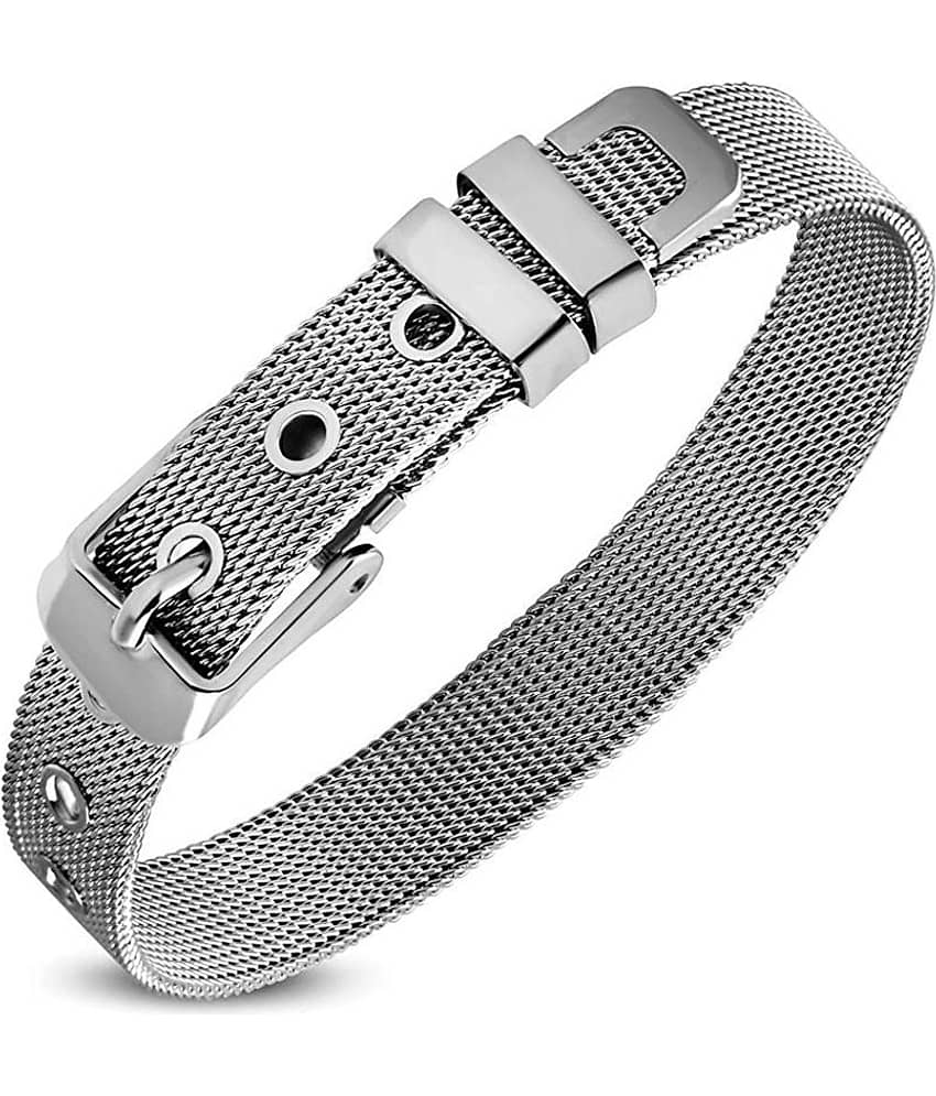 The Jewelbox Stainless Steel Watch Strap Style Bracelet - Bangles & Bracelets | Buy online on ZillyBuy