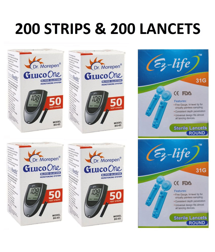     			Dr. Morepen Gluco One Bg03 [ 200 Strips + 200 Lancets ]
