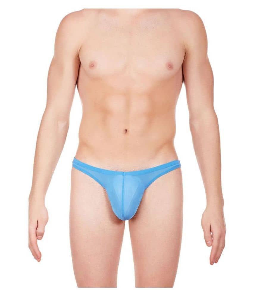 La Intimo Pack of 1 Nylon Thongs For Men's ( Blue )