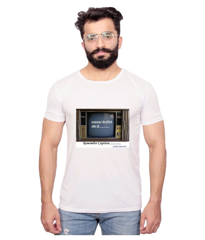 Nityanand Enterprises White Cotton Blend T-Shirt