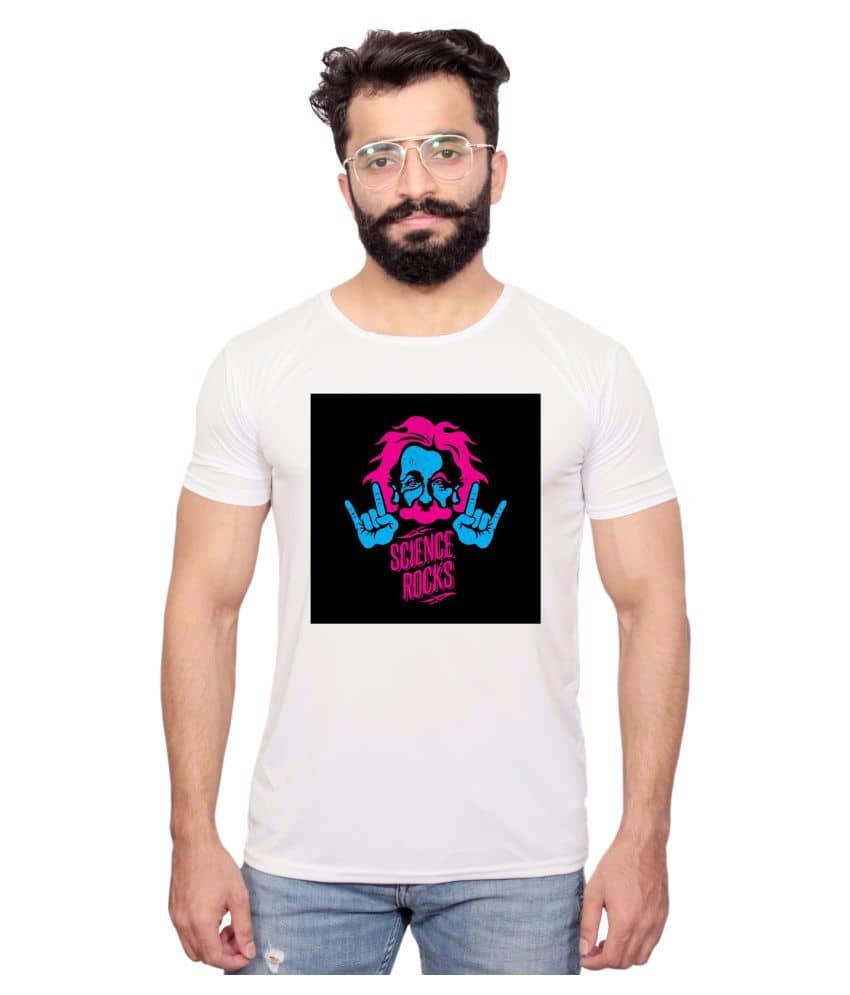 Nityanand Enterprises White Cotton Blend T-Shirt