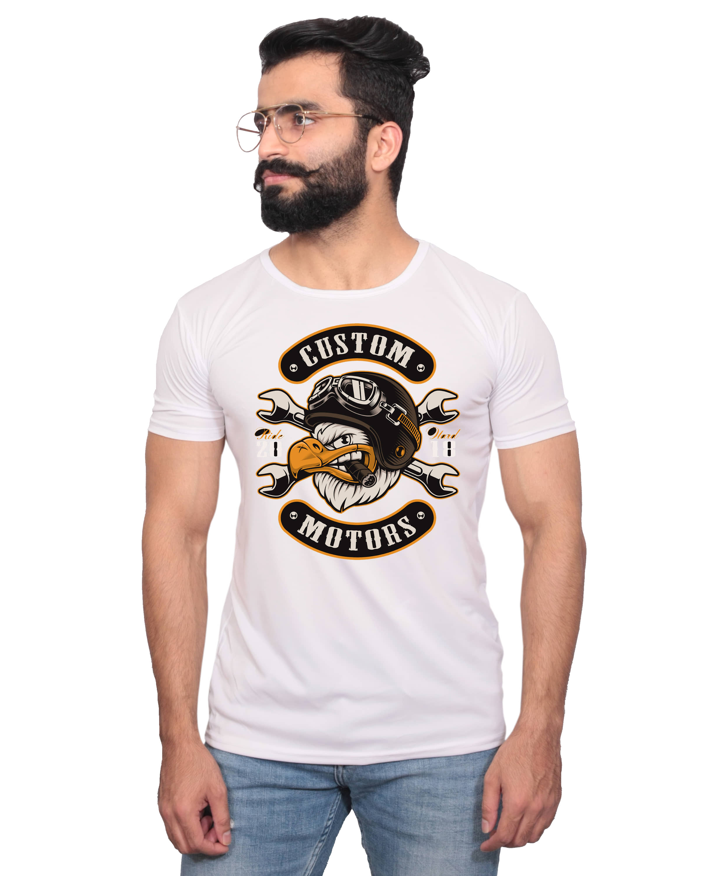 Nityanand Enterprises White Cotton Blend T-Shirt
