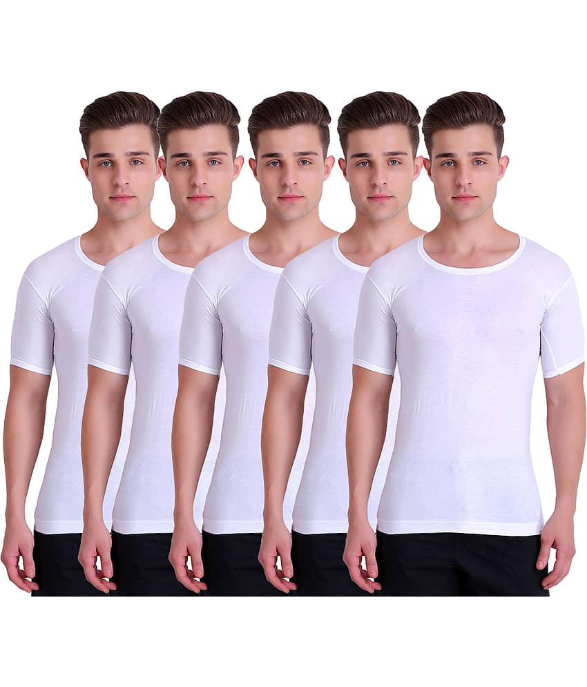 TT Pack of 5 Cotton Half Sleeve Vest For Men ( White ) - Nightwear & Loungewear | Buy online on ZillyBuy