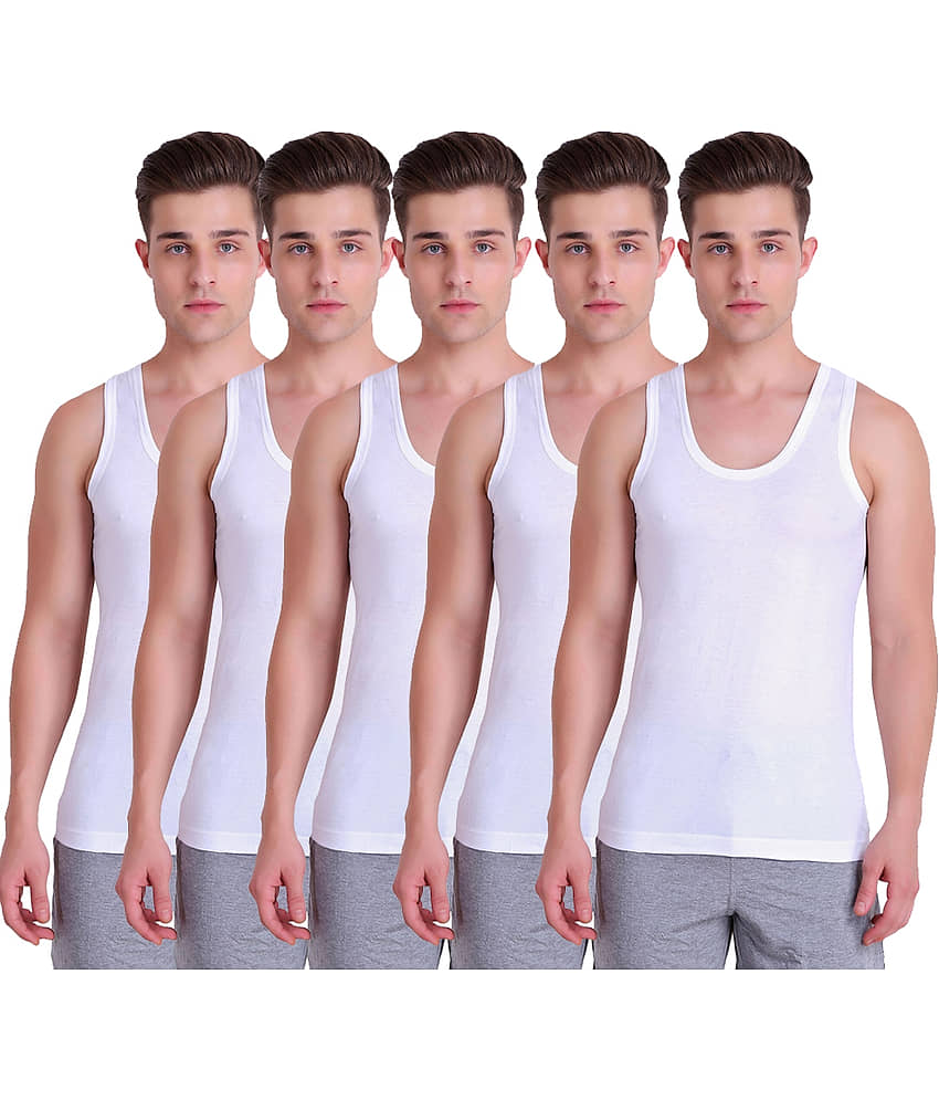 TT Pack of 5 Cotton Sleeveless Vest For Men ( White ) - Nightwear & Loungewear | Buy online on ZillyBuy