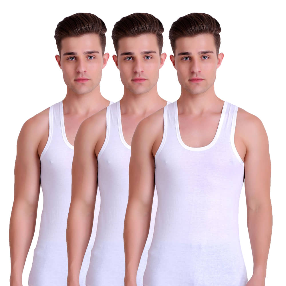 TT Pack of 3 Cotton Sleeveless Vest For Men ( White ) - Nightwear & Loungewear | Buy online on ZillyBuy