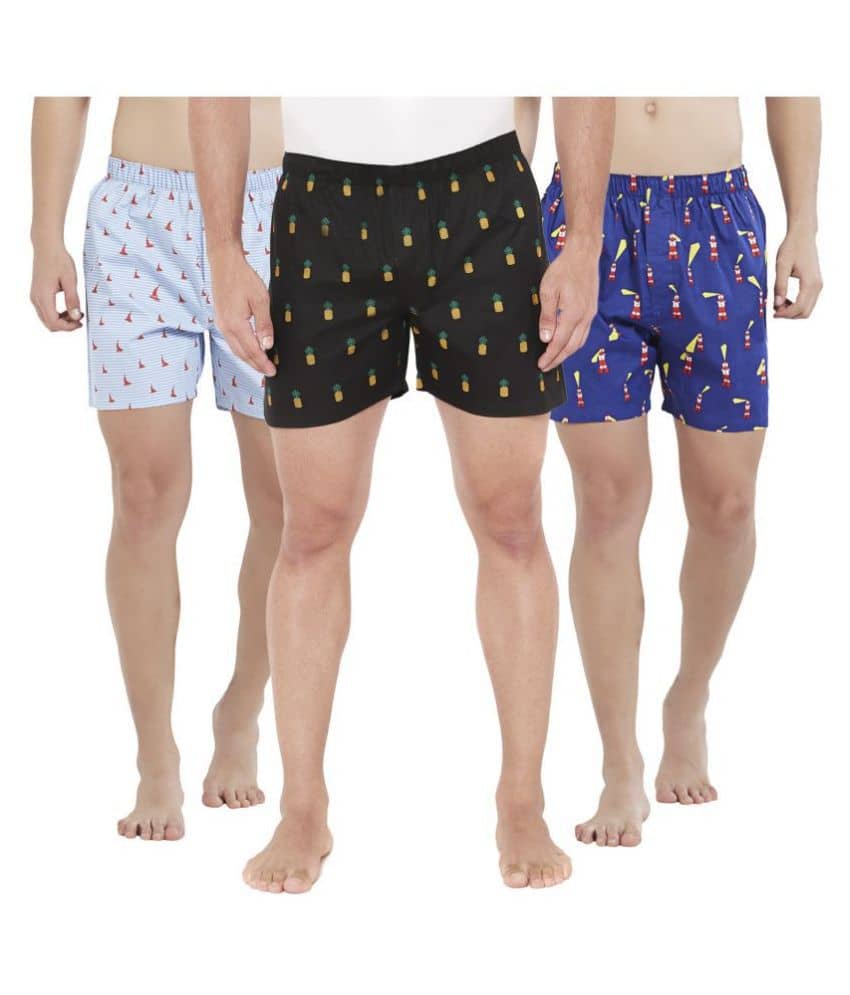XYXX Pack of 3 Cotton Boxers For Men's ( Multi )
